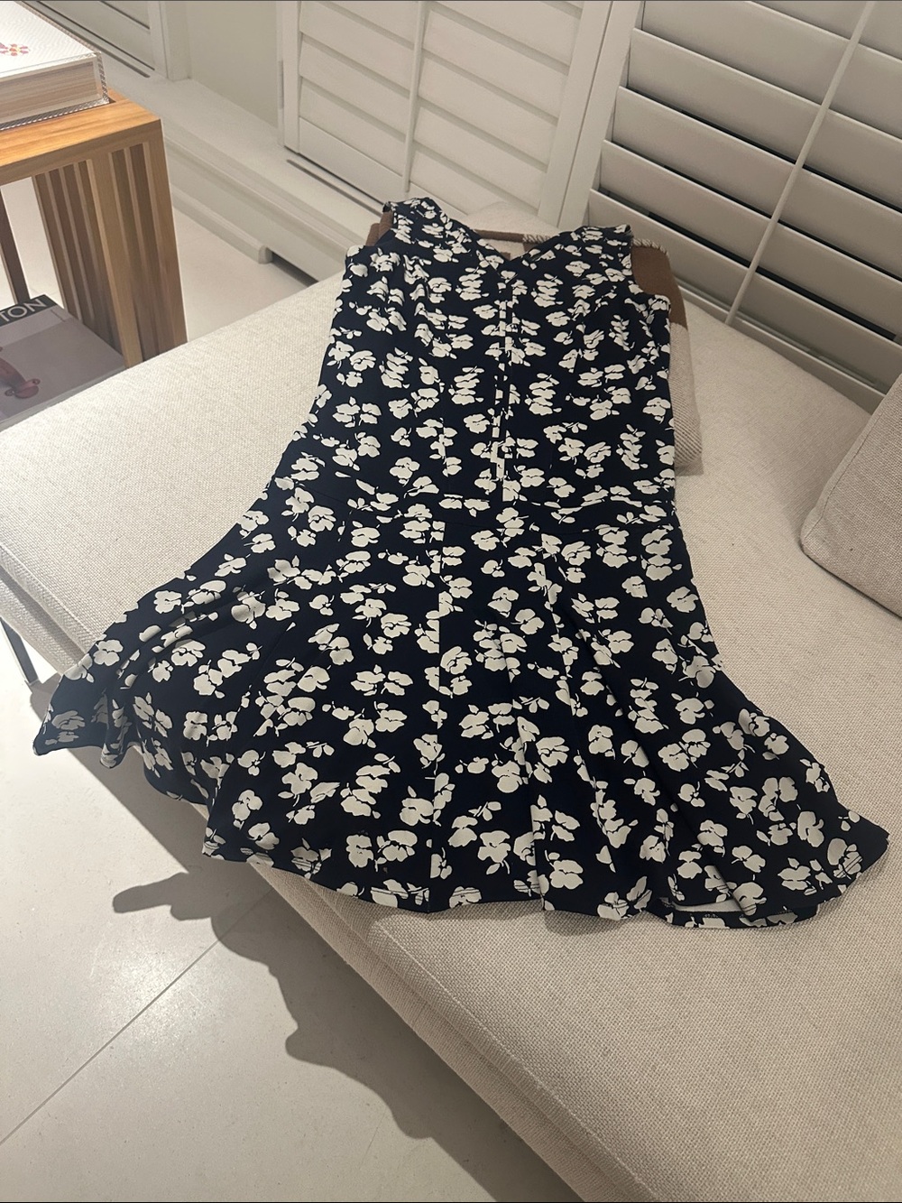 Ann Taylor Black and White Floral Dress